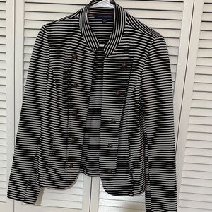 Tommy Hilfiger Black and White Striped Blazer